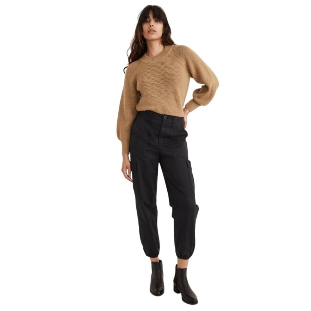 Madewell Cargo Jogger Pants Barrel Almost Black NA969 Size 33 Adjustable Waist